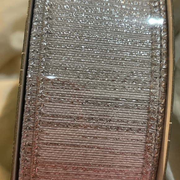 Christmas RIBBON Hanukkah Ribbon 1.5” Woven SILVER METALLIC WIRED Ribbon - Picture 3 of 4